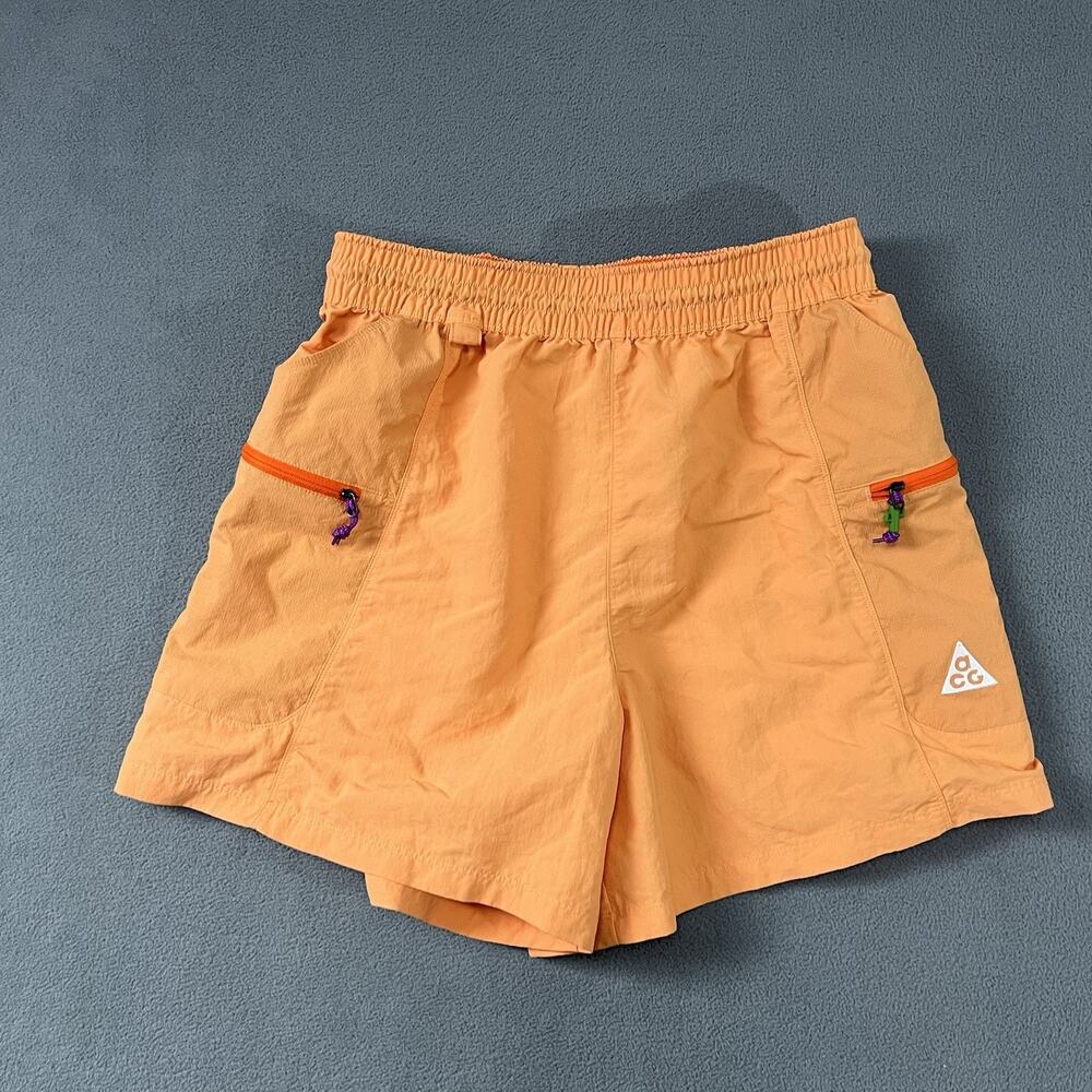 Nike ACG Shorts Mens Size Small Orange Death Bloom Athletic Outdoors Hiking